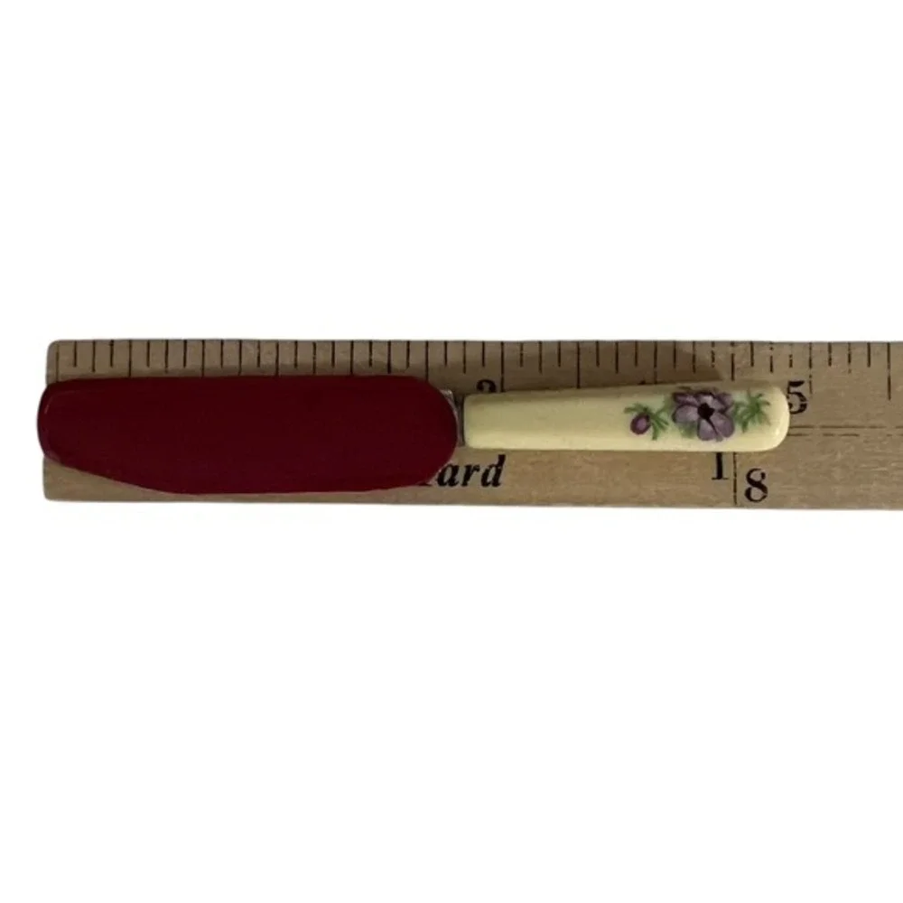 Minatare Set of 6 Vintage Thomas Ward Sheffield Floral Butter Cheese Knives‎